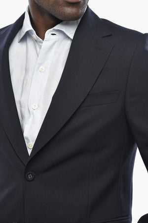 Virgin Wool Jacket GIOVANNI With Two Vents And Classic Lapel