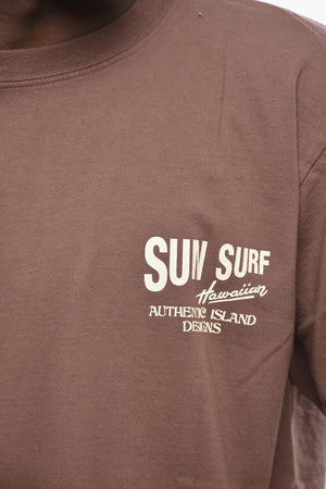 Baumwoll-Rundhals-T-Shirt mit Logo auf der Rückseite