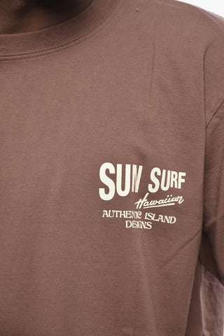 Baumwoll-Rundhals-T-Shirt mit Logo auf der Rückseite