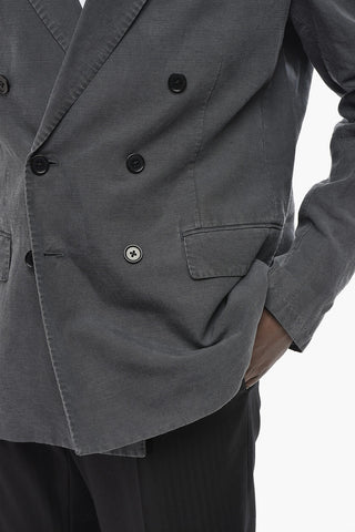 Linen-Blend Double-Breasted Blazer TANSEY With Flap Pockets