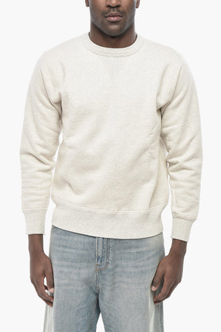 기모 면 크루넥 스웨트셔츠 골지 디테일