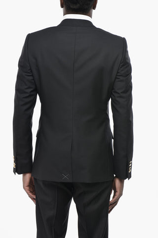 Virgin Wool And Silk Two-Button Jacket MARTINI With Jewel Detail