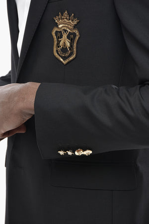 Virgin Wool And Silk Two-Button Jacket MARTINI With Jewel Detail