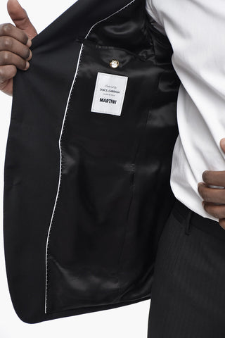 Virgin Wool And Silk Two-Button Jacket MARTINI With Jewel Detail