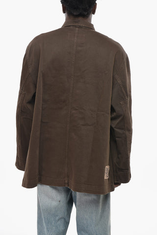 Overshirt aus Baumwolle mit verdeckter Knopfleiste
