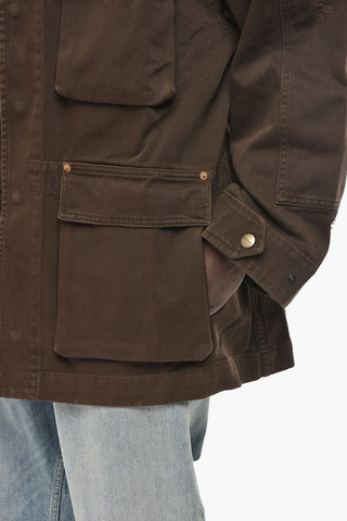 Overshirt aus Baumwolle mit verdeckter Knopfleiste