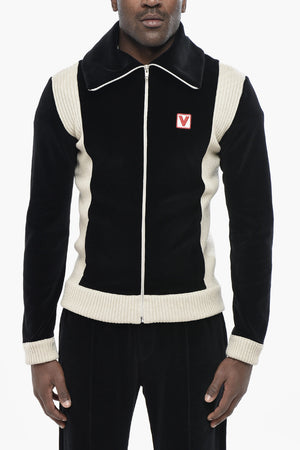 Two-Tone Velour Sweatshirt