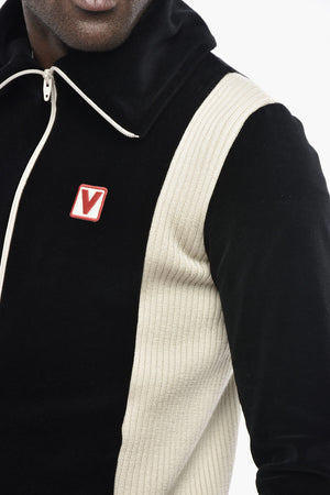 Two-Tone Velour Sweatshirt