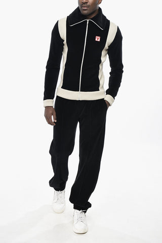 Two-Tone Velour Sweatshirt
