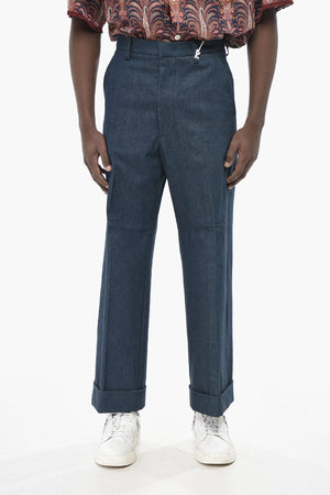 Wide-Leg Jeans with 26cm Cuffed Hem