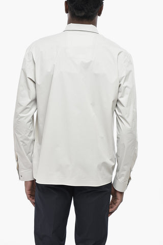 Nylon Stretch Overshirt with Double Chest Pocket