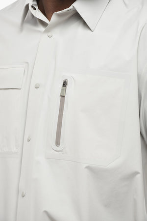 Nylon Stretch Overshirt with Double Chest Pocket
