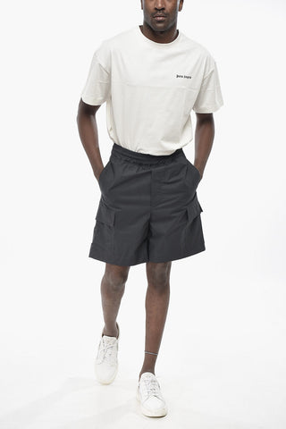 Solid Cotton Cargo Shorts