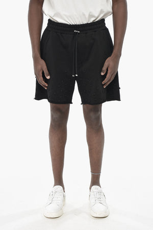 Fleece Shorts With Rhinestones