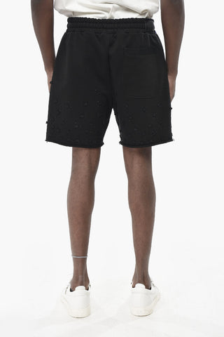 Shorts in Felpa con Strass