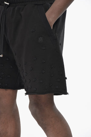 Fleece Shorts With Rhinestones
