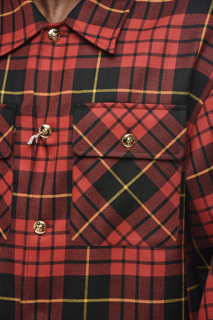 Tartan Shirt With Fringed Hem