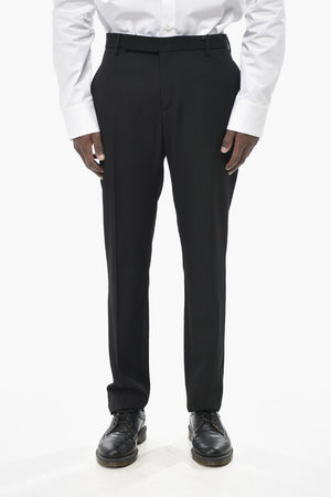 Solid-Color Wool Trousers