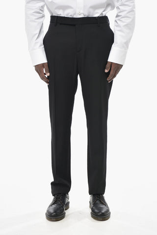 Solid-Color Wool Trousers