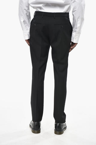 Solid-Color Wool Trousers
