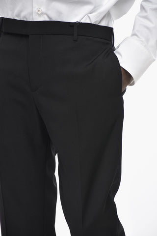 Solid-Color Wool Trousers