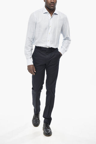 Pantaloni Chino in Cotone Stretch a Gamba Dritta