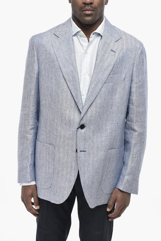 Blazer in Lino Motivo Herringbone 