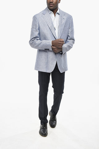 Blazer in Lino Motivo Herringbone 