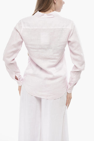 Camicia in Puro Lino con Collo Francese