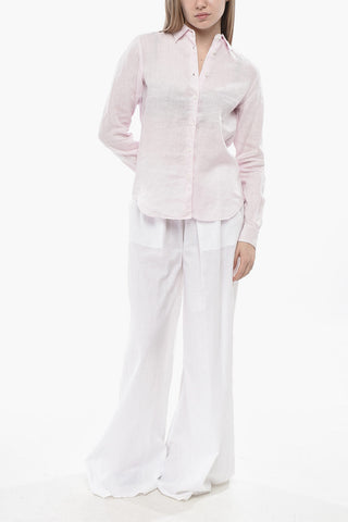 Camicia in Puro Lino con Collo Francese