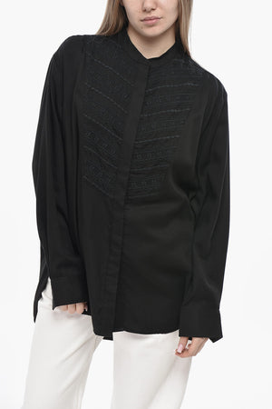 ETOILE Bestickte Bluse BRITTEN Mit Stehkragen