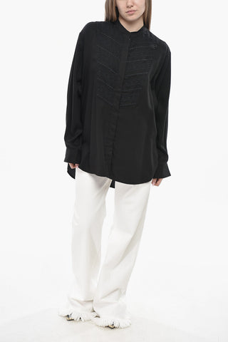 ETOILE Bestickte Bluse BRITTEN Mit Stehkragen