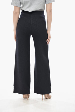 Cropped-Fit Pure Cashmere Pants with Elastic Waist