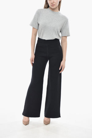 Cropped-Fit Pure Cashmere Pants with Elastic Waist