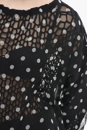 Double-Fabric Top with Polka-Dot Pattern