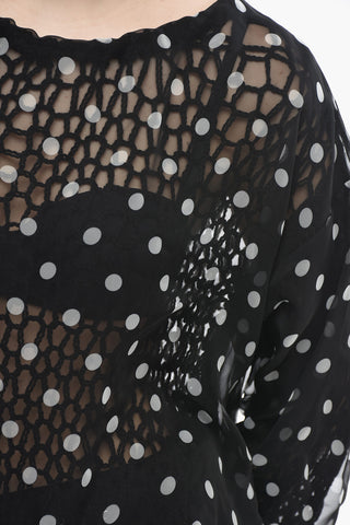 Double-Fabric Top with Polka-Dot Pattern