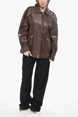 Lederjacke FEVER Mit Verdecktem Reißverschluss