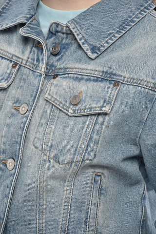 Gesteppte Cropped-Jacke aus Denim