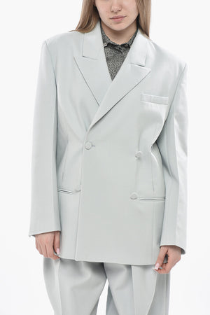 Blazer Doppiopetto Oversized in Lana Vergine Stretch