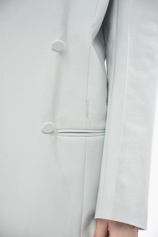 Oversized Double-Breasted Stretch Virgin Wool Blazer