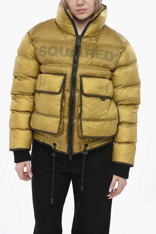 Quilted Utility Puffer Jacket With Vintage Effect