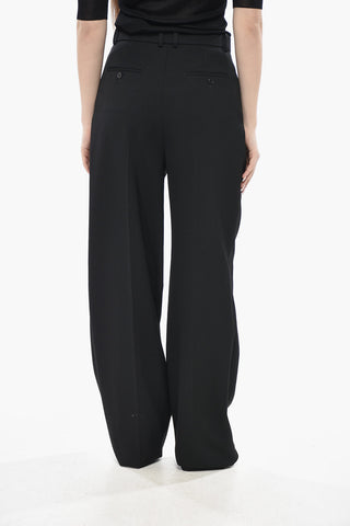 Wool Gabardine Trousers with 2 Pleats