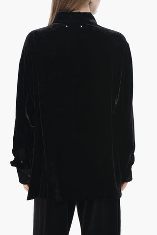 Veloursbluse ADAMO EVA Mit Italienischem Kragen