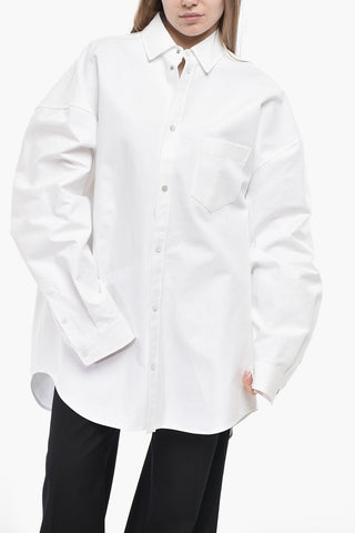 Oversized Cotton Shirt with Pocket