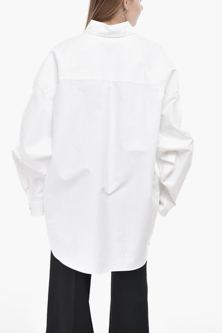 Oversized Cotton Shirt with Pocket