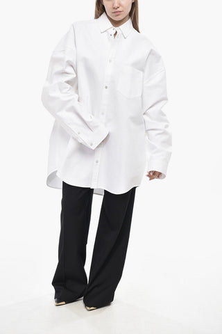 Oversized Cotton Shirt with Pocket