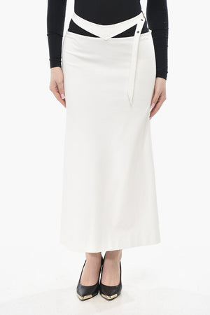 Jersey Midi Skirt with Belt