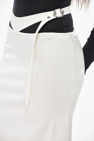 Jersey Midi Skirt with Belt