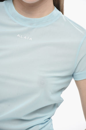 Top a Maniche Corte in Mesh