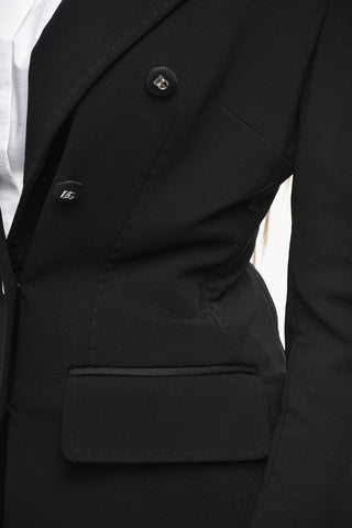 Slim-Fit Double-Breasted Blazer With Flap Pockets